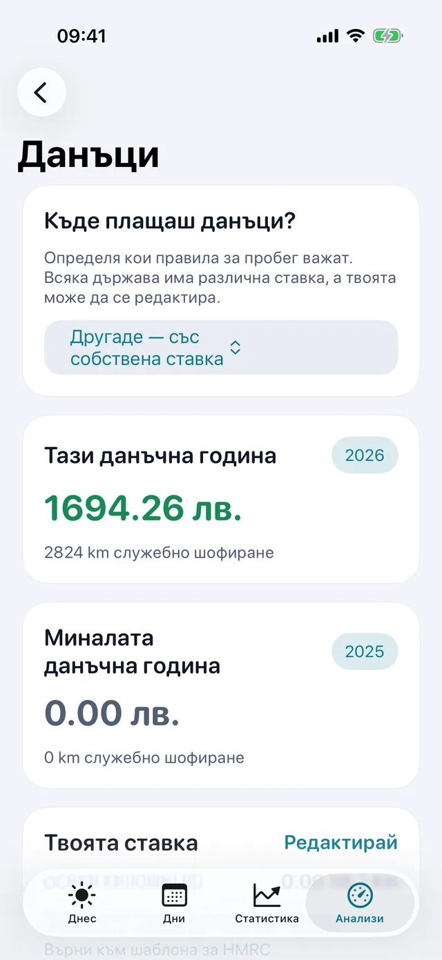 Данъци — Колко струват километрите за периода.