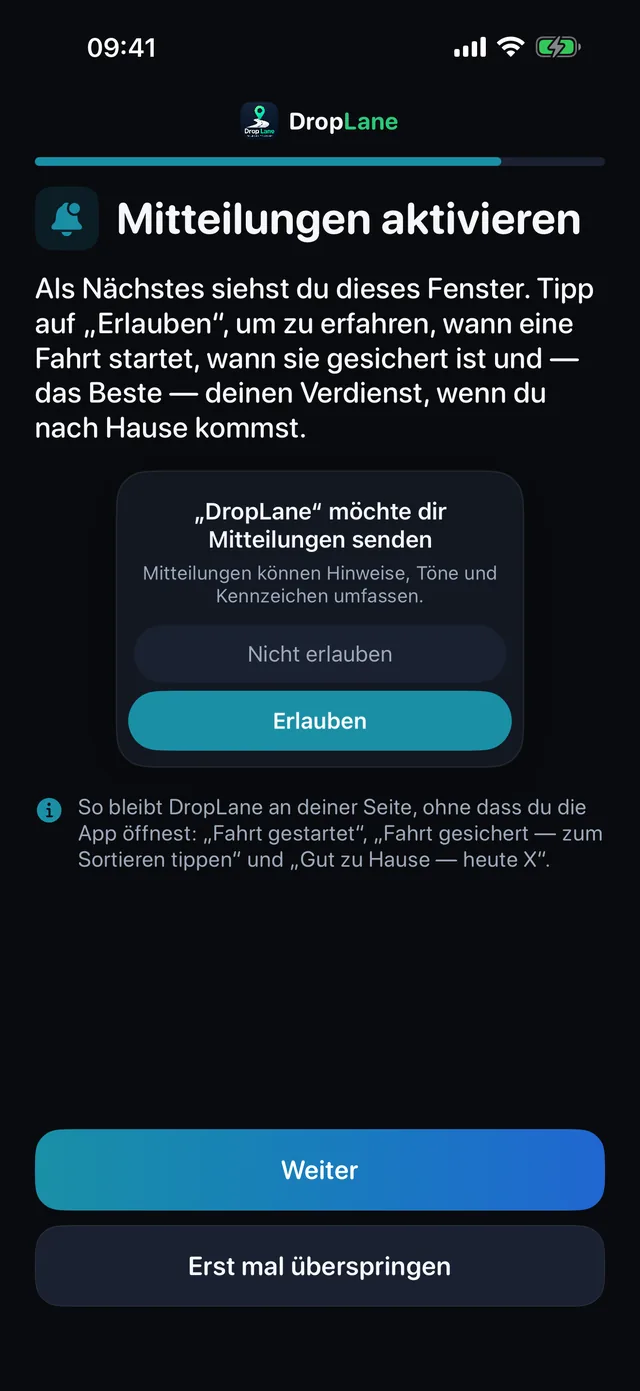 Mitteilungen aktivieren