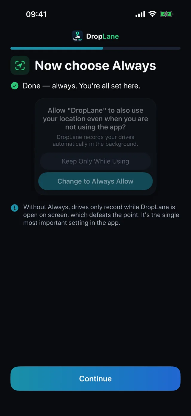 Now choose Always