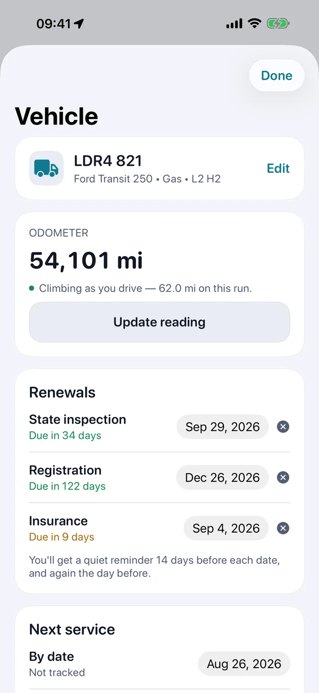 Vehicle — Registration, inspection and insurance, before they bite.
