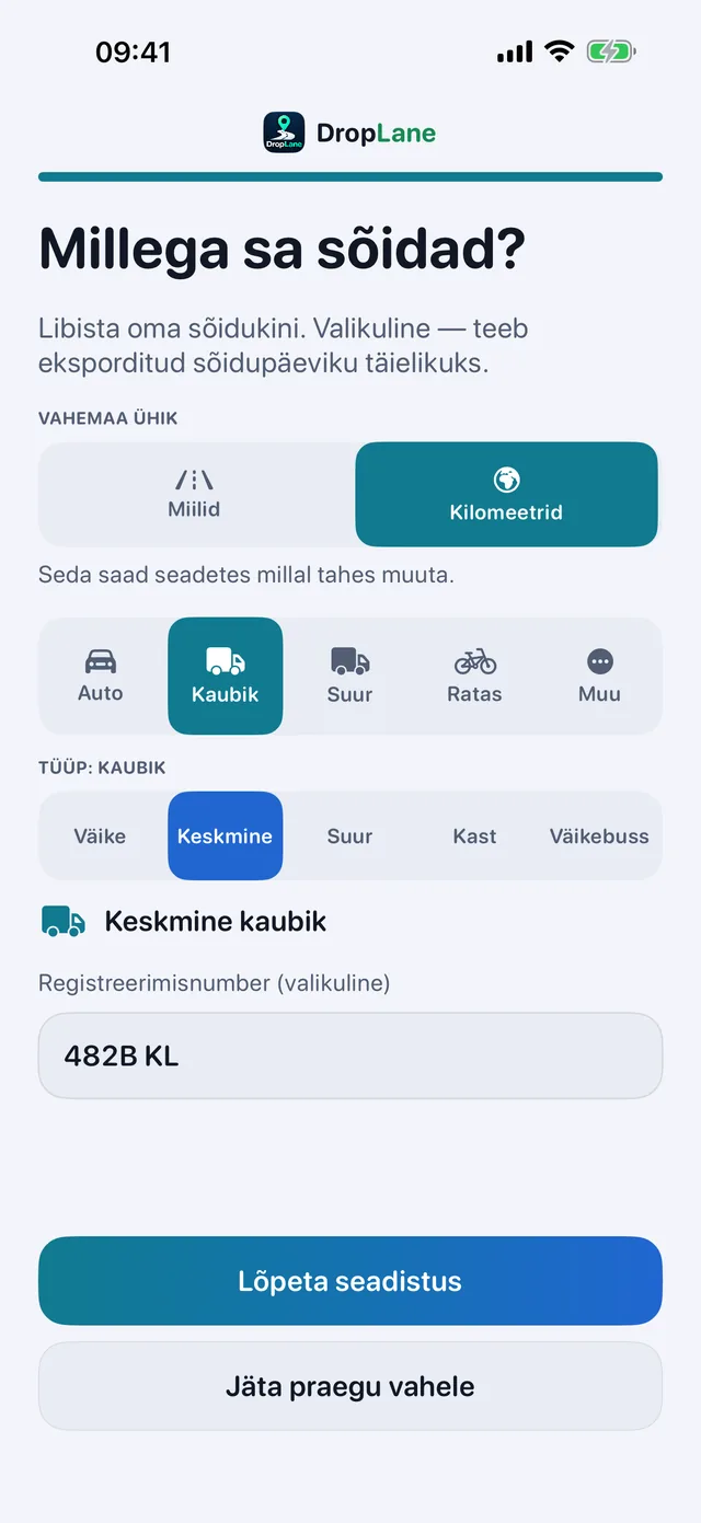 Millega sa sõidad?