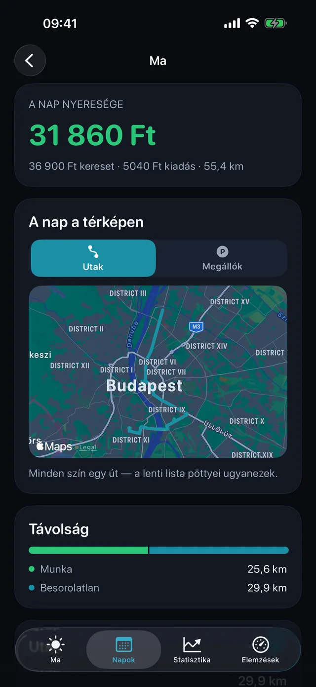 A nap a térképen — Minden szín egy út.