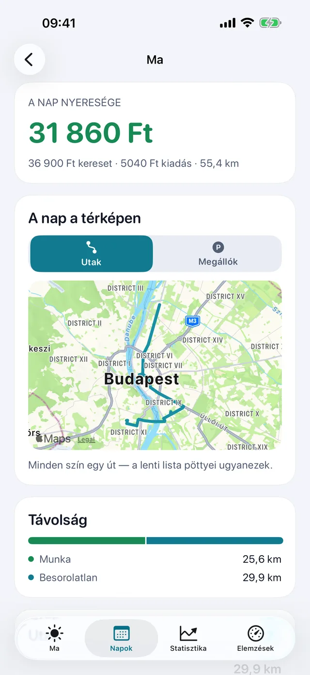 A nap a térképen — Minden szín egy út.