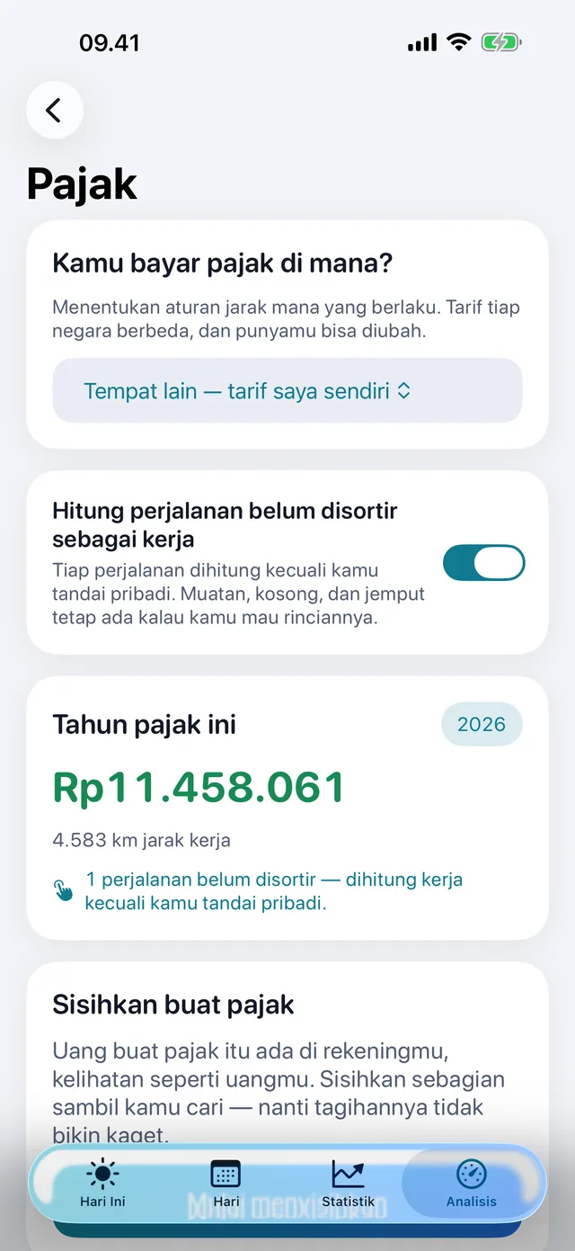 Pajak — Berapa nilai kilometer periode ini.