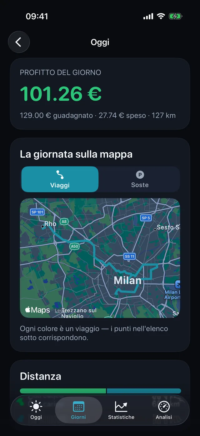 La giornata sulla mappa — Ogni colore è un viaggio.