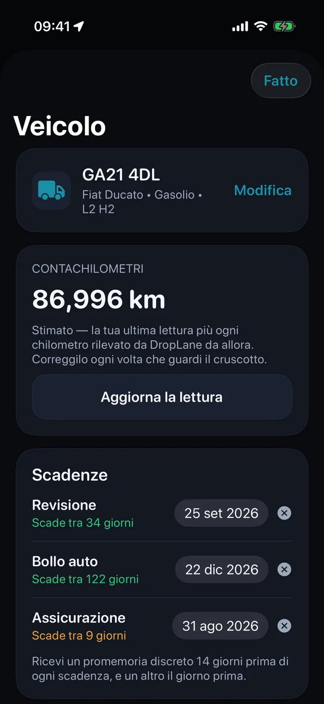 Veicolo — Revisione, bollo e assicurazione, prima che scadano.