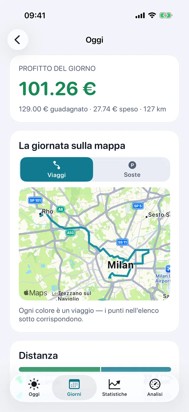 La giornata sulla mappa — Ogni colore è un viaggio.