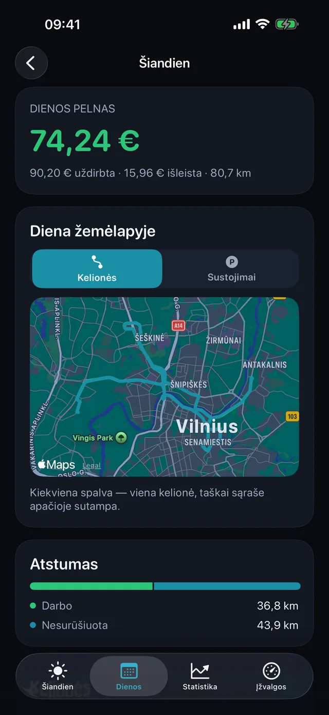Diena žemėlapyje — Kiekviena spalva — viena kelionė.