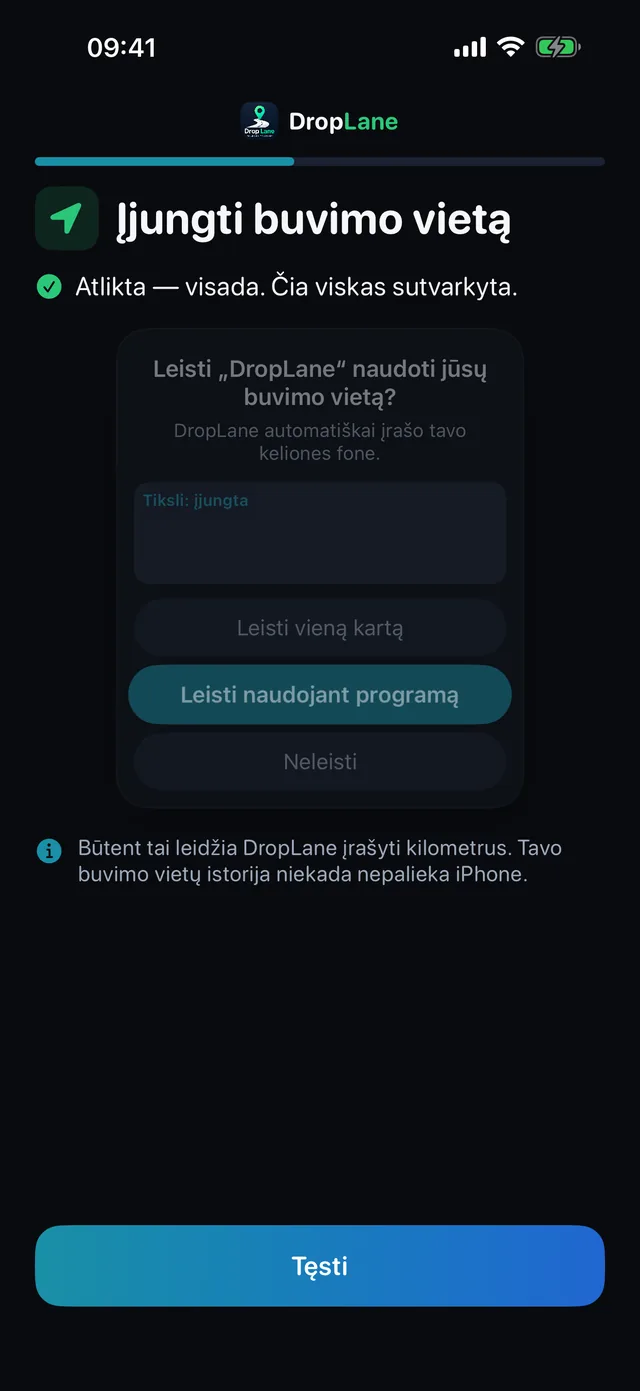 Įjungti buvimo vietą