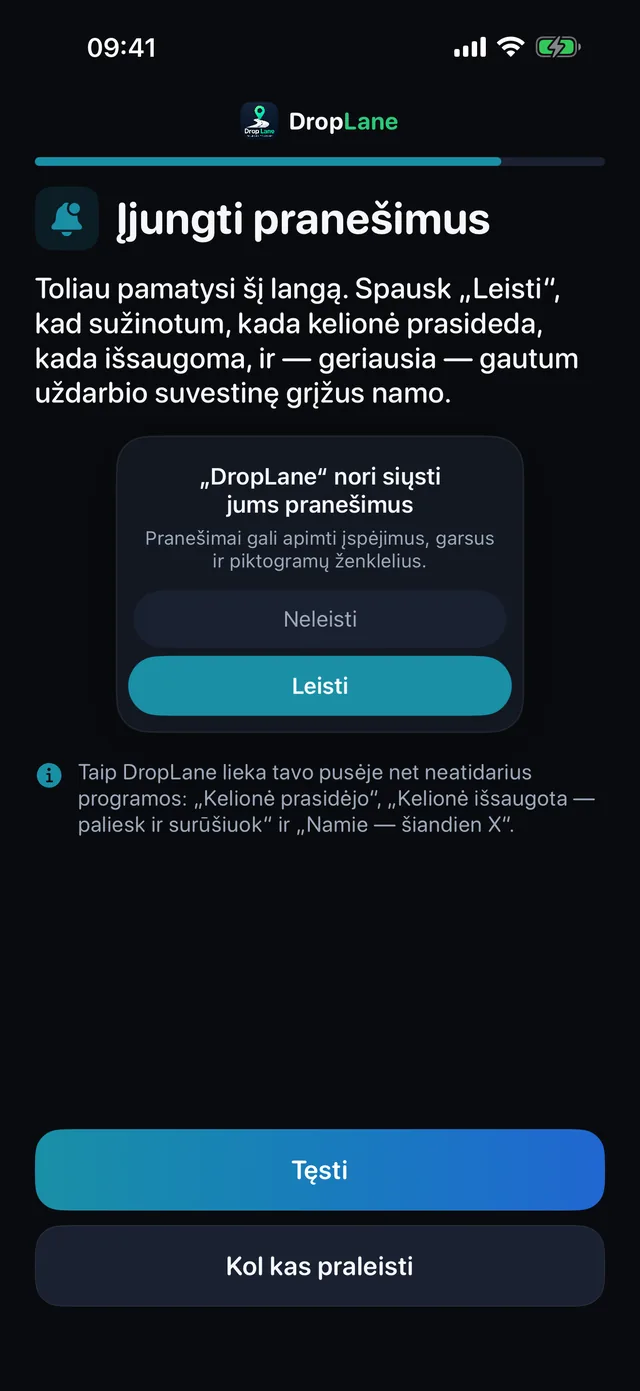 Įjungti pranešimus