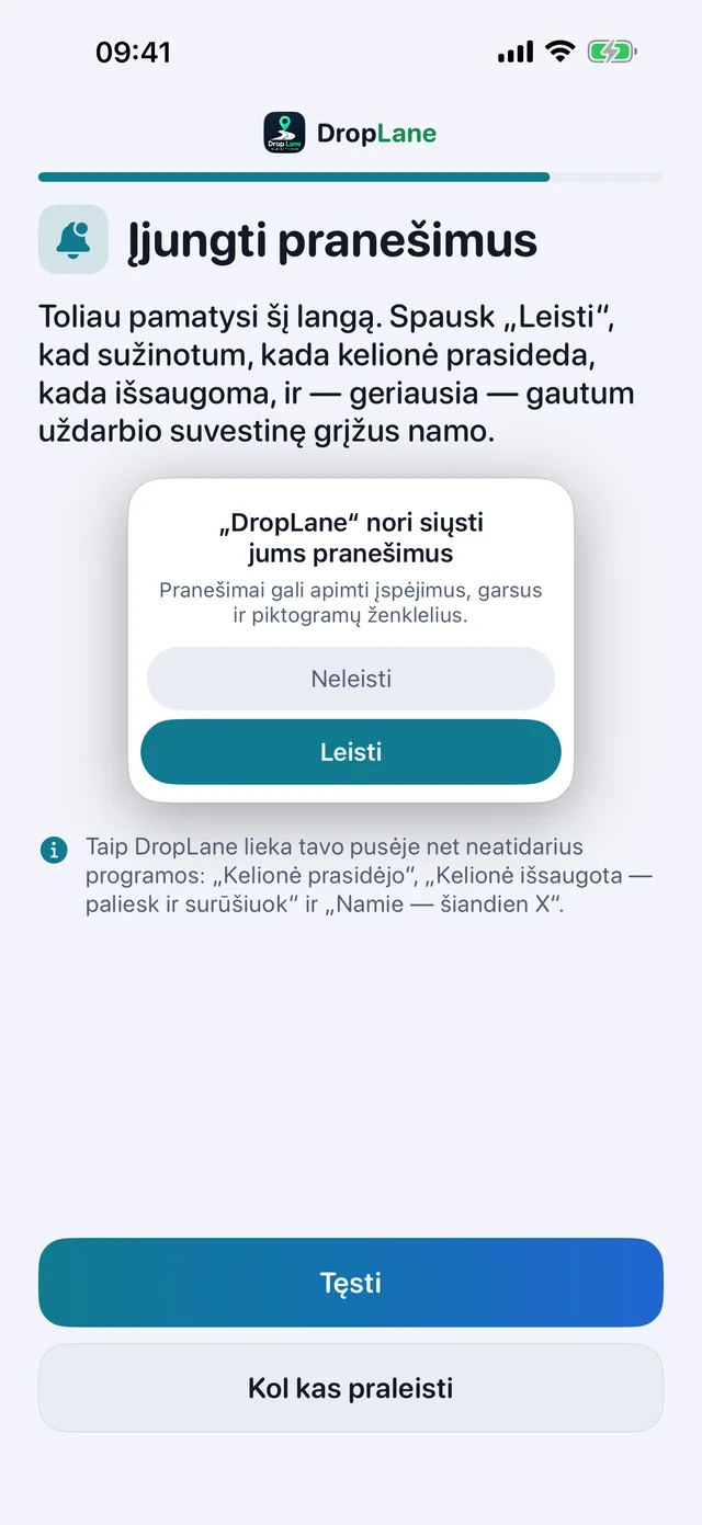 Įjungti pranešimus