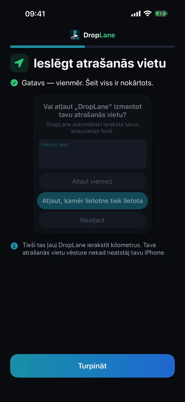 Ieslēgt atrašanās vietu