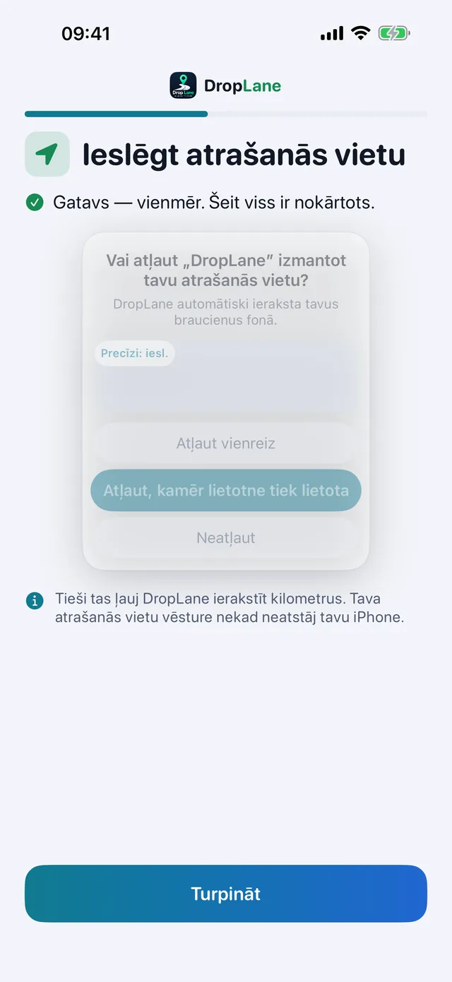 Ieslēgt atrašanās vietu