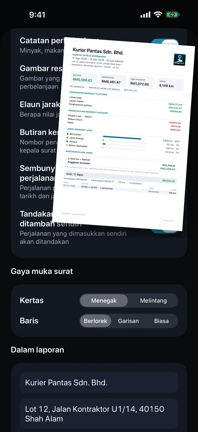 Laporan PDF — Seperti yang akauntan mahu.