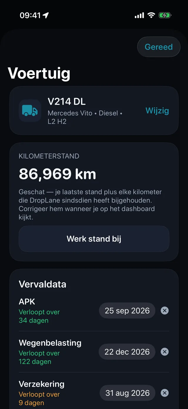 Voertuig — APK, wegenbelasting en verzekering, vóór ze verlopen.