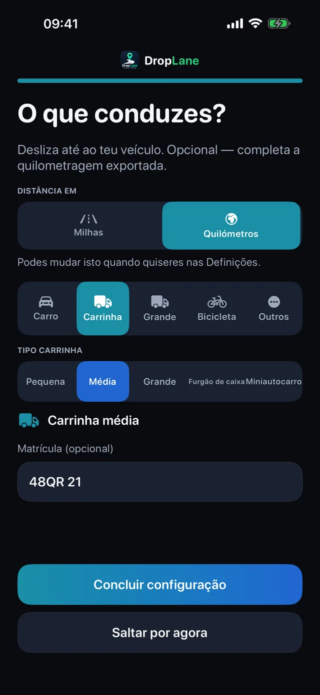 O que conduzes?