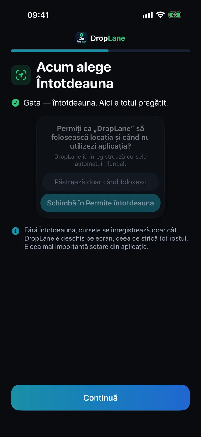 Acum alege „Întotdeauna”
