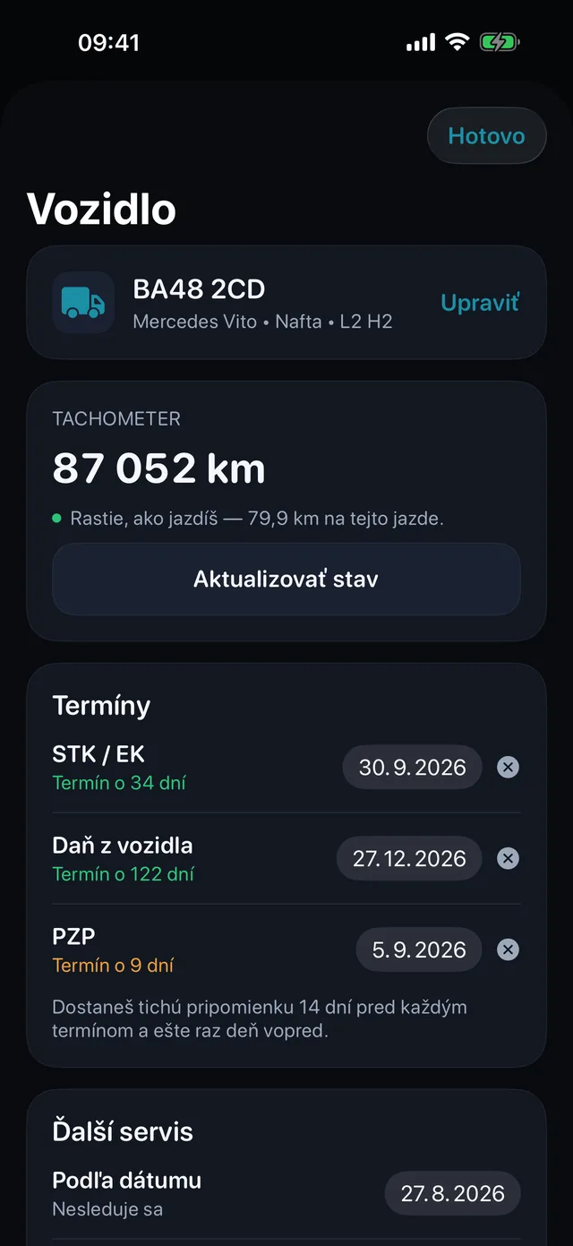 Vozidlo — STK, cestná daň a poistenie, kým ťa nedobehnú.