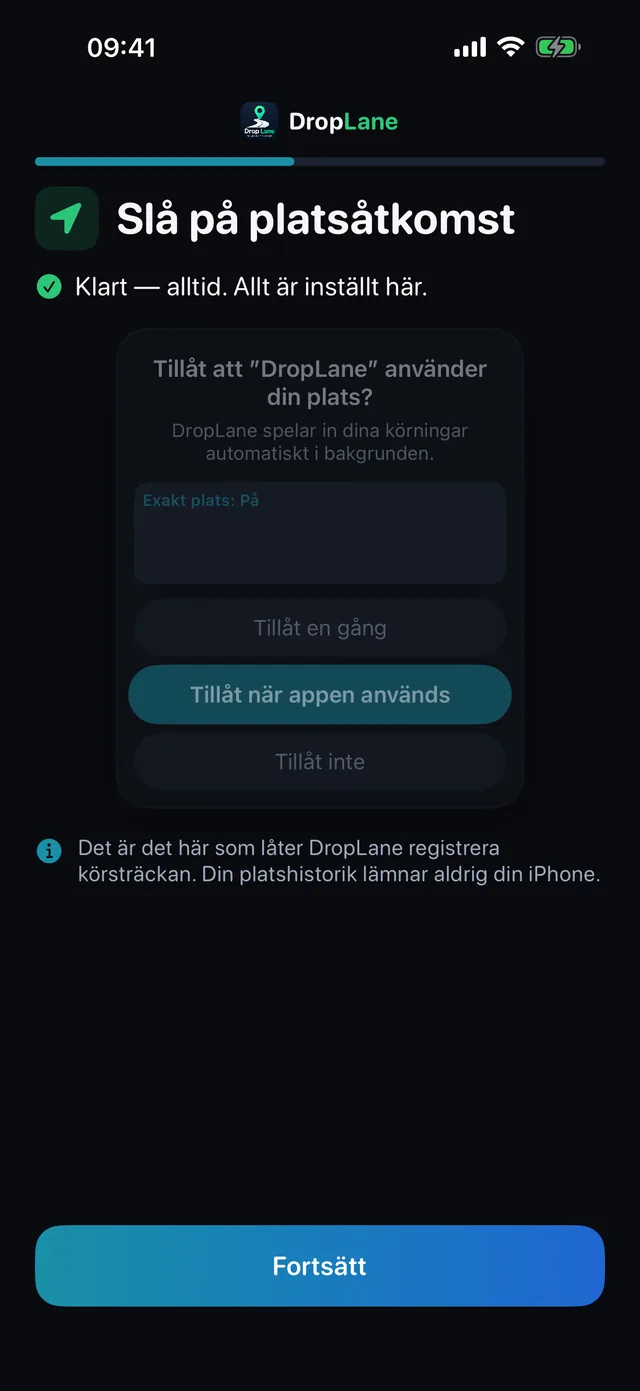 Slå på platsåtkomst