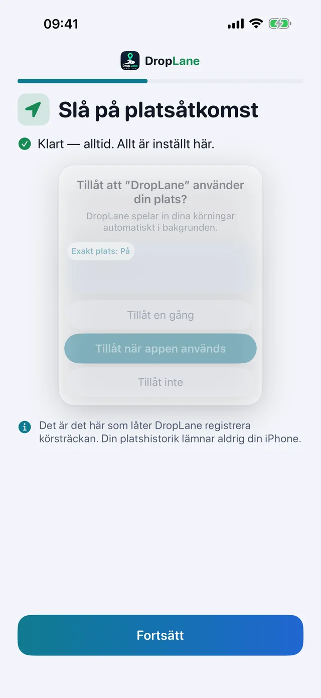 Slå på platsåtkomst