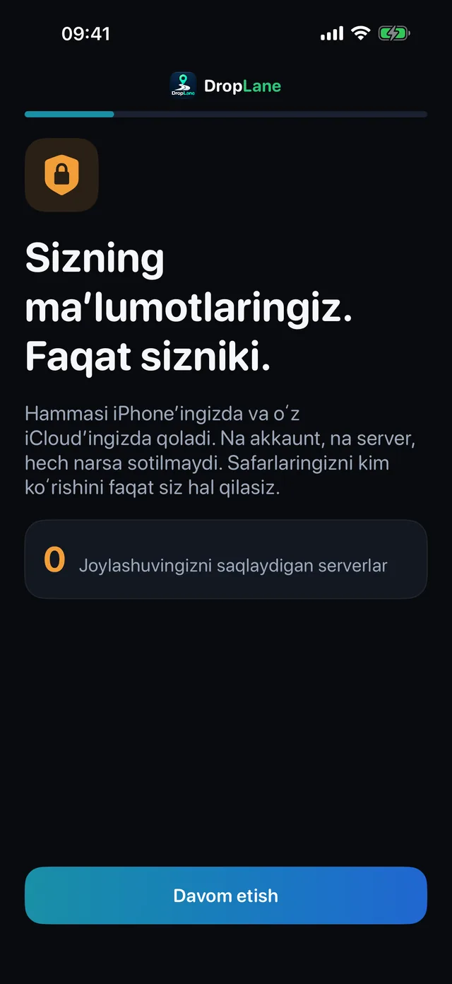 Sizning maʼlumotlaringiz. Faqat sizniki.
