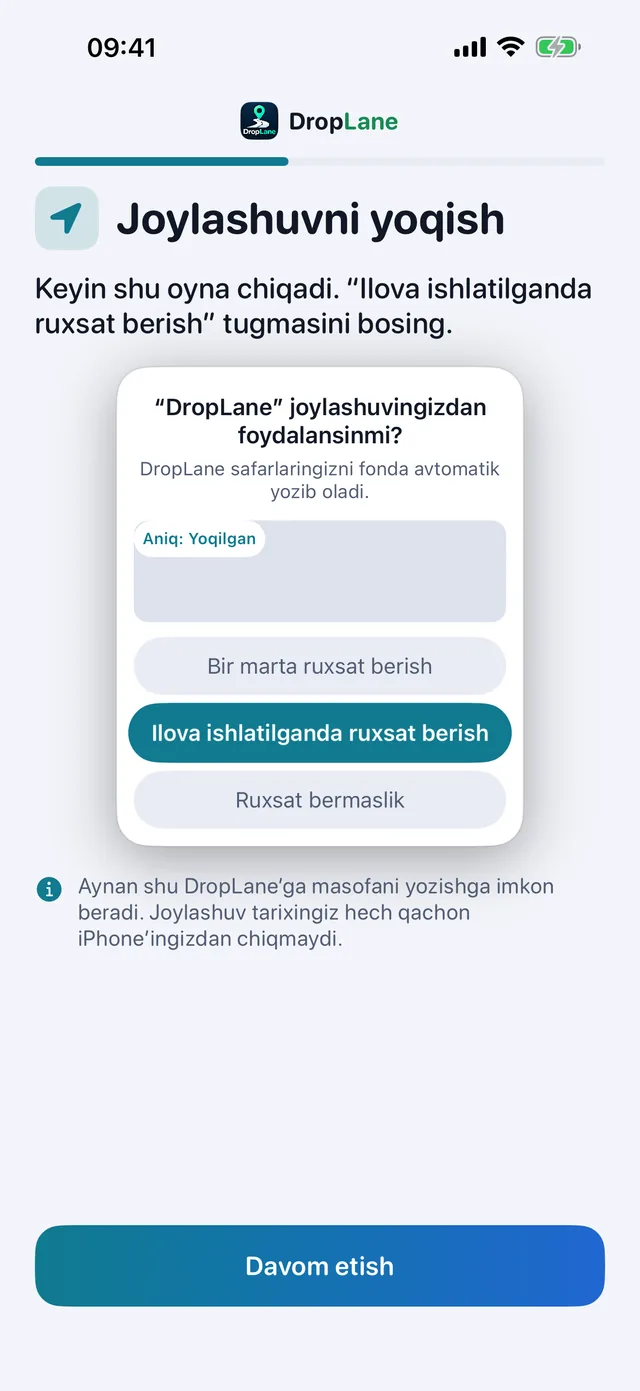 Joylashuvni yoqish
