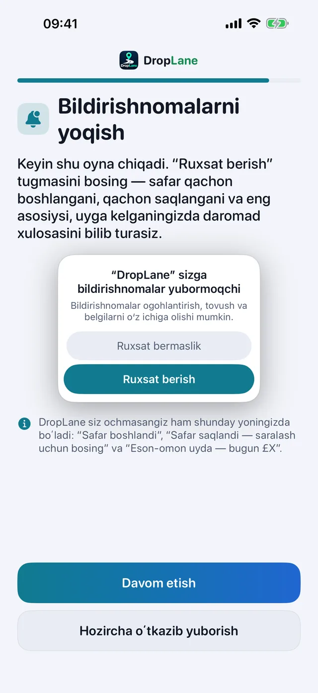 Bildirishnomalarni yoqish