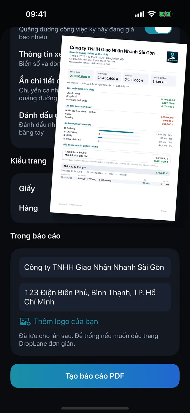 Báo cáo PDF — Đúng kiểu kế toán cần.